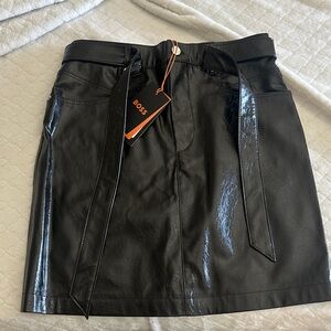 Boss Shiny Black Pencil Skirt